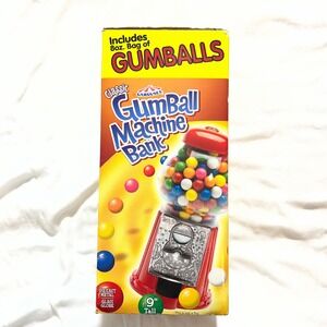Carousel Gumball Machine bank 9 Inch Die Cast Metal Glass Globe without Gumballs